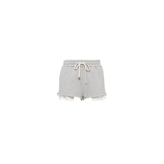 Women Embroidered Cotton Shorts - Grigio