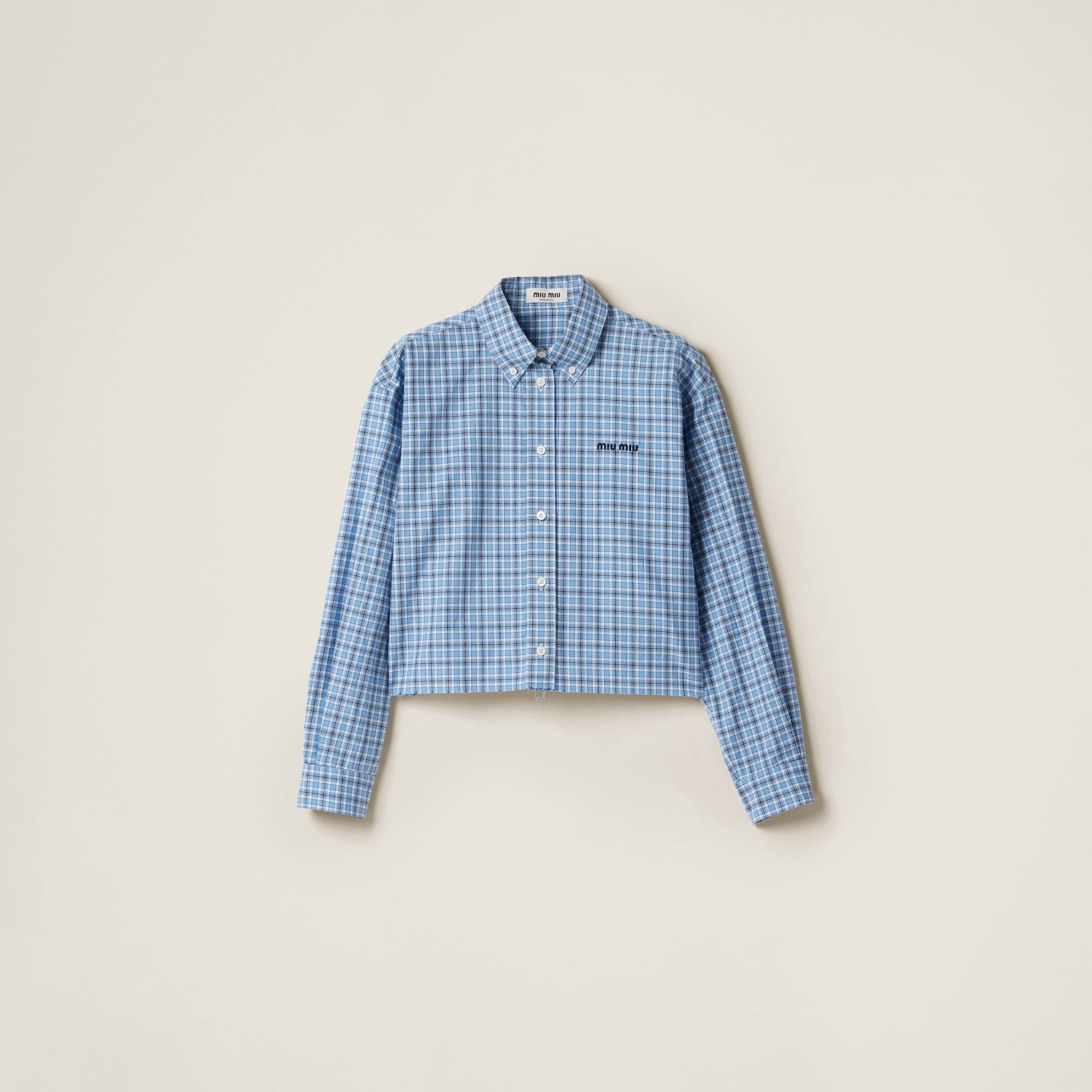Women Checked Poplin Shirt - Celeste+blu