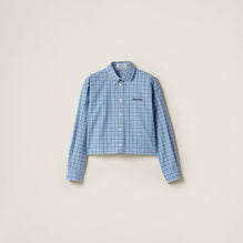 Women Checked Poplin Shirt - Celeste+blu