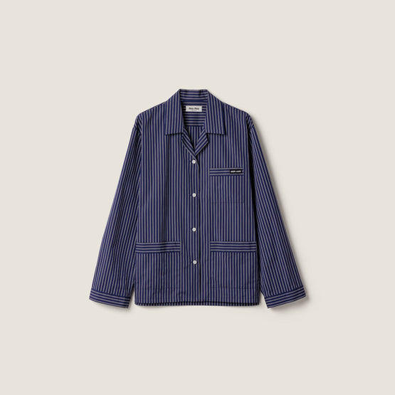 Striped poplin shirt