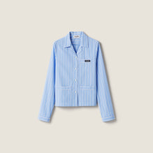 Striped poplin pajama shirt