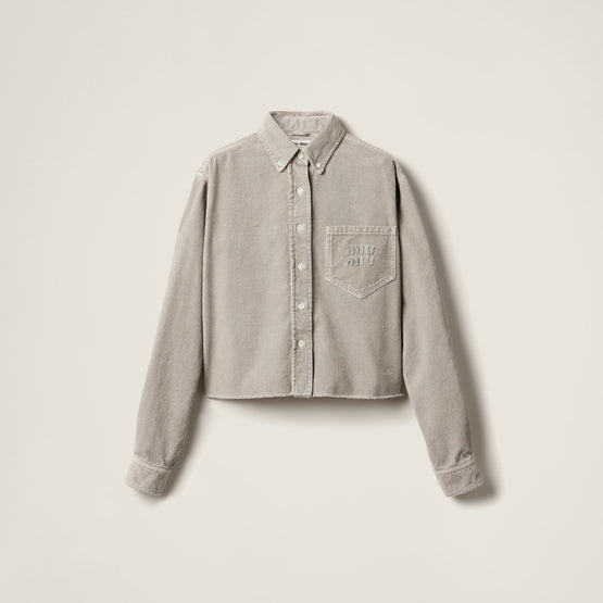Garment-dyed corduroy shirt