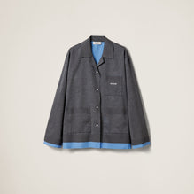 Knit and poplin shirt