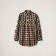 Women Wool Tartan Shirt - Cammello