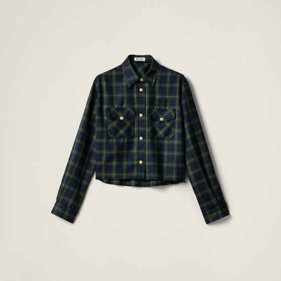 Women Plaid Shirt - Militare