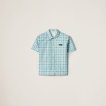 Gingham check poplin shirt