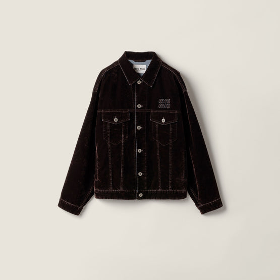 Flocked chambray jacket