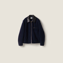Washed wool cloth blouson jacket