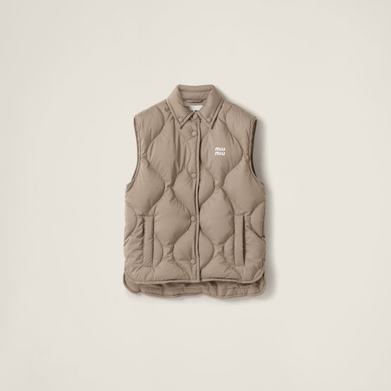 Technical pongee down vest