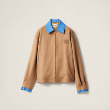 Women Camel-hair Blouson Jacket With Poplin Details - Cammello