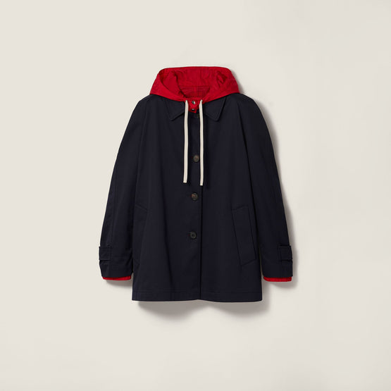 Reversible chino and technical pongé blouson jacket