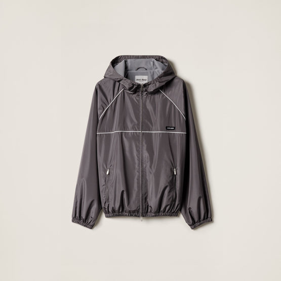 Women Technical Silk Zipper Blouson Jacket - Alluminio