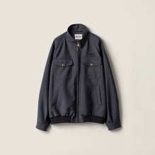 Women Bonded Kid Mohair And Jersey Blouson Jacket - Ematite