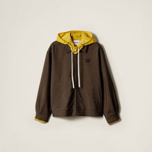 Kid mohair and technical pongé blouson jacket