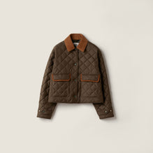 Quilted technical pongé blouson jacket