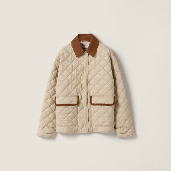 Quilted technical pongé blouson