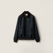 Checked twill blouson jacket