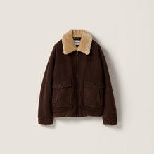 Garment-dyed wool blouson with shearling collar
