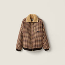 Fleece-lined checked blouson jacket