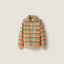 Fleece-lined checked blouson jacket