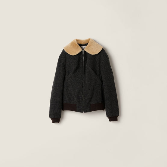 Shetland wool blouson jacket