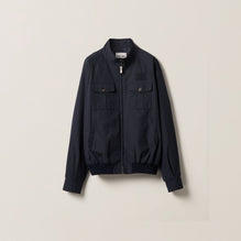 Panama cotton blouson jacket with pockets