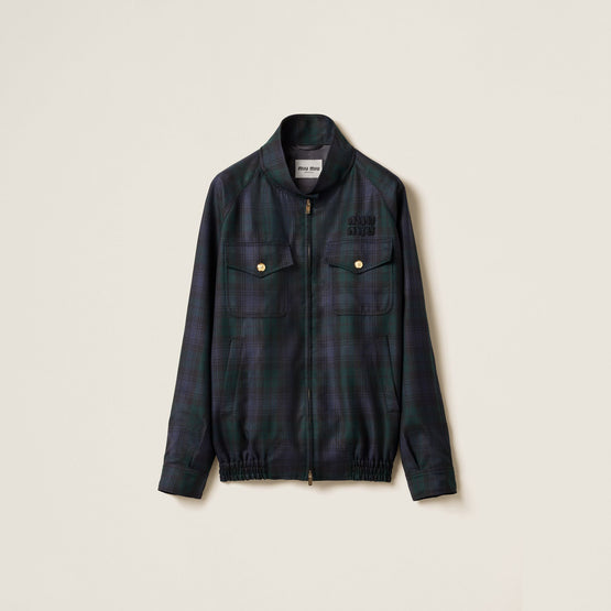 Plaid blouson jacket
