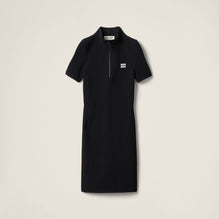 Viscose turtleneck mini-dress