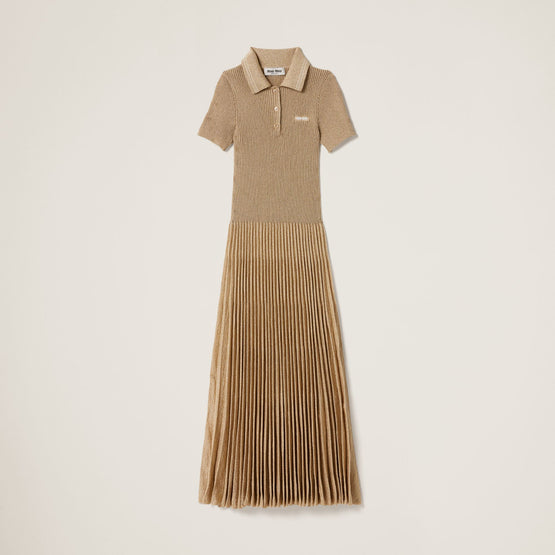 Lamé polo dress