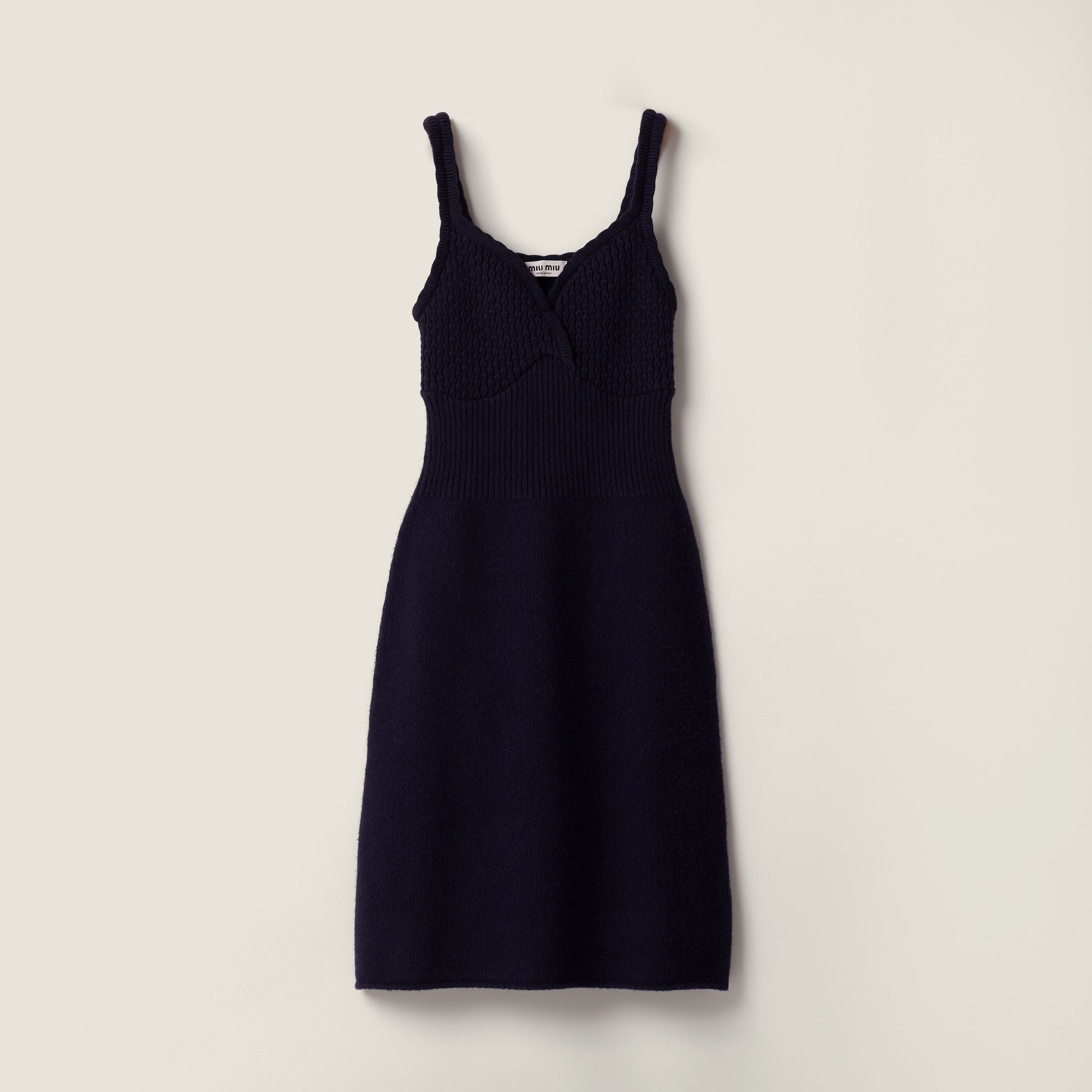 Women Wool Knit Tank Dress - Bleu
