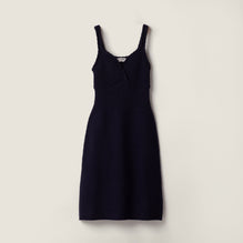 Women Wool Knit Tank Dress - Bleu
