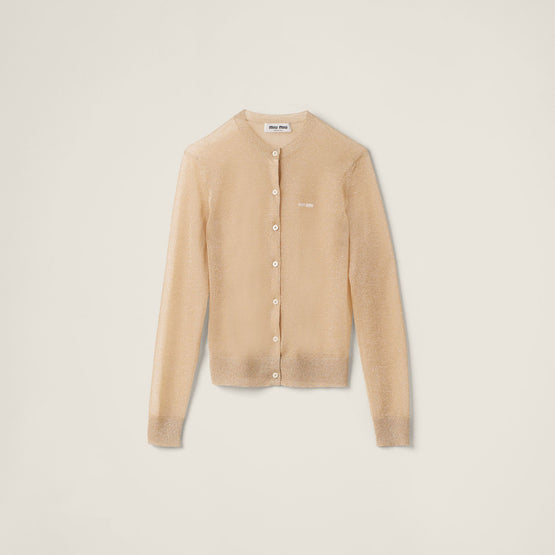 Lamé knit cardigan
