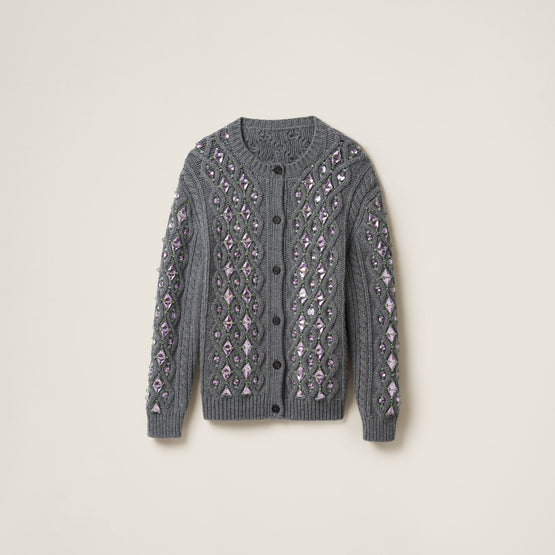 Wool knit cardigan