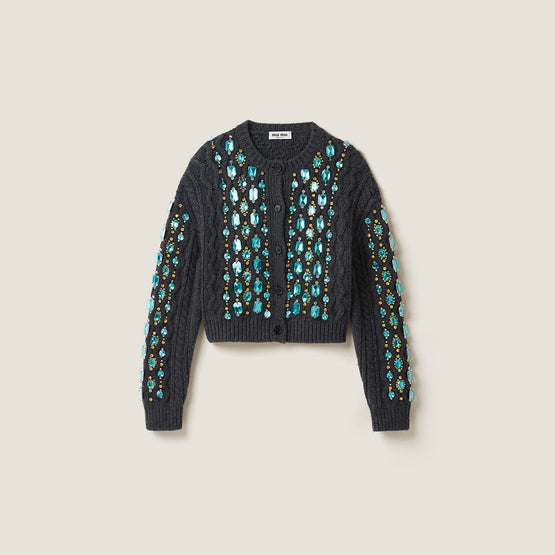 Wool knit cardigan