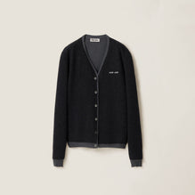 Women Silk Cashmere Cardigan Sweater - Antracite+ardesia