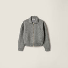 Shetland wool and cashmere zipper cardigan