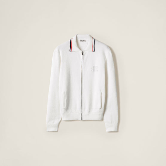 Cotton zipper cardigan