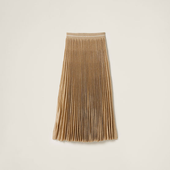 Pleated lamé skirt