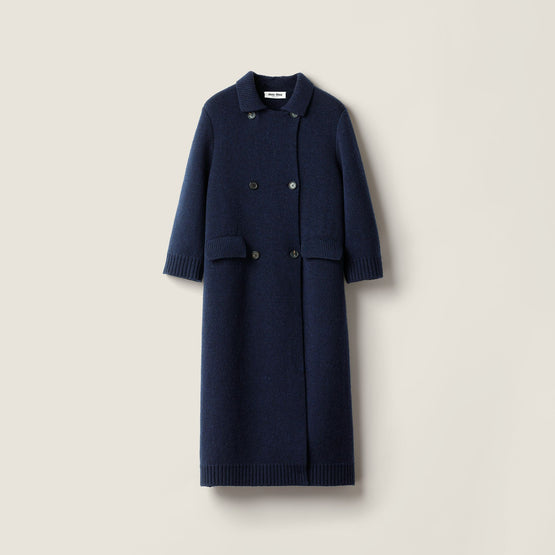 Shetland wool cardigan coat