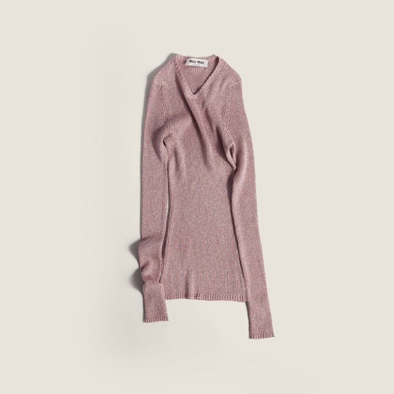 Lurex V-neck sweater