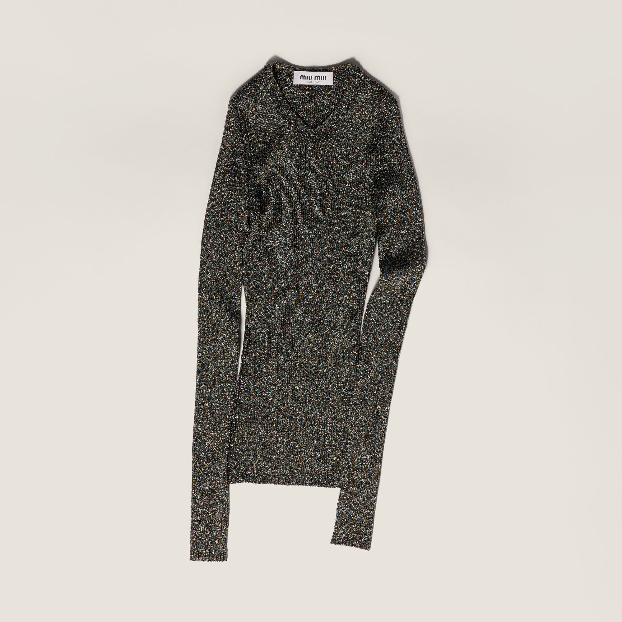 Women Lurex V-neck Sweater - Iride