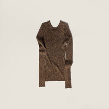 Women Lamé Crew-neck Sweater - Tabacco