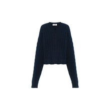 Women Cashmere V-neck Sweater - Bleu