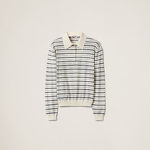 Women Cotton Jersey Polo Shirt - Avorio