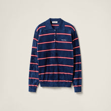 Striped viscose polo shirt