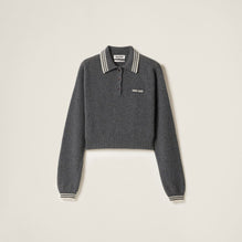 Wool and cashmere polo sweater