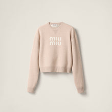 Double cashmere sweater with logo