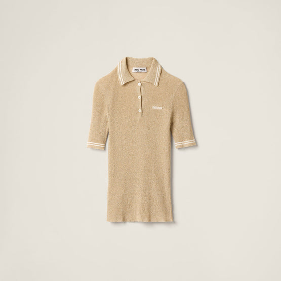 Lamé polo shirt