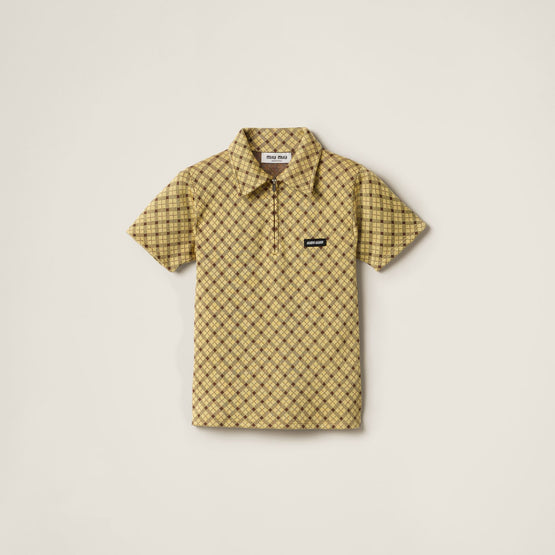 Silk knit polo shirt