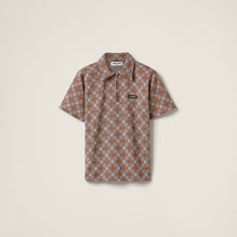 Silk knit polo shirt